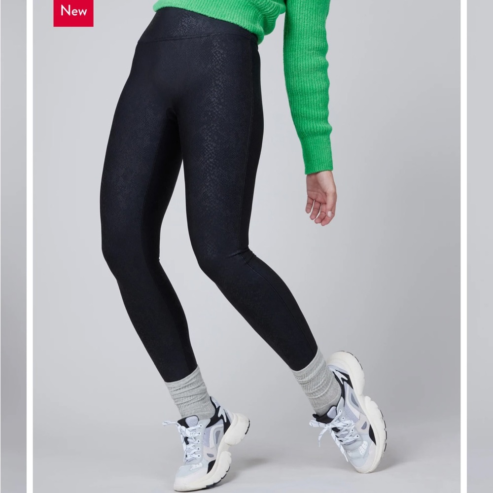 Spanx Faux Leather Matte Snake Leggings